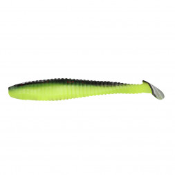 Виброхвост YAMAN PRO Flatter Shad, р.4 inch, цвет #32 - Black Red Flake/Chartreuse уп. 5 шт.