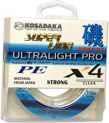 Леска плетеная KOSADAKA Super PE X4 Ultralight PRO прозр. 0.05 110м
