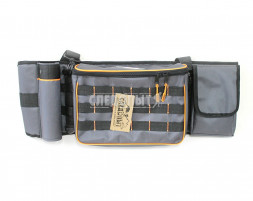 Сумка рыболовная поясная СЛЕДОПЫТ Fishing Belt Bag, 74х22х10 см, цв. серый + 2 коробки Luno 20