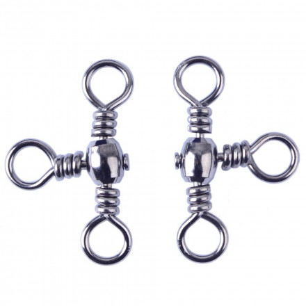 Вертлюг тройной 90 град. Rarrel Cross-line Swivel, цвет Black Nikel, размер 4, 50шт.