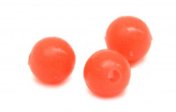 Бусина фидерная Namazu Soft Beads, PVC, овальная, d-6,4 мм L-8,3 мм цв. фц. оранж. 20 шт.