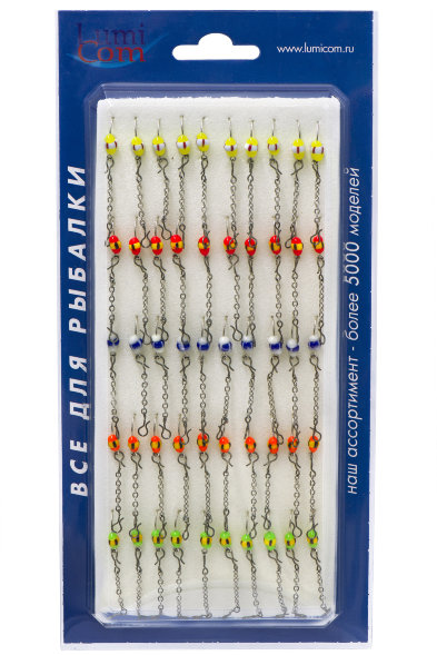 Мормышка Condor на цепочке фосфорная №28-Б набор - d8 /50шт/