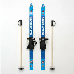 Комплект Маяк лыжный детский 130см с п/жестким креплением и палками