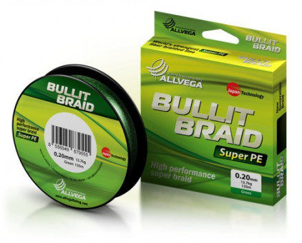 Леска плетеная ALLVEGA Bullit Braid dark green 0.10 135м