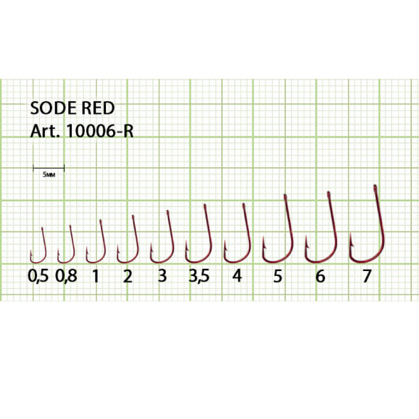 Крючок FISH SEASON Sode-ring №0.5 Red 10шт 10006-R005F