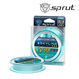 Леска SPRUT Skyline 3D Fluorocarbon Composition IceTech PRO Cyan 0.165 30м