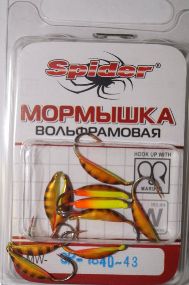 Мормышка W Spider Супер банан с ушком краш. MW-SP-1840-43, цена за 1 шт.