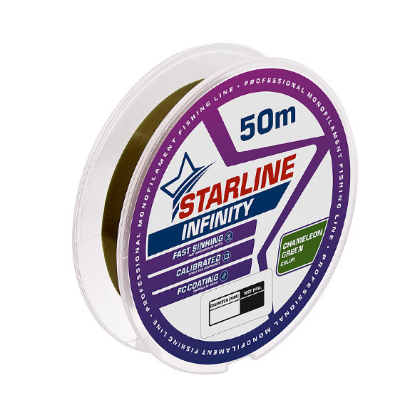 Леска IAM STARLINE INFINITY 50m Хамелеон Зелёный d0.181