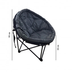 Кресло складное кемпинговое KYODA круглое р.104*84*49 см, цвет серый
